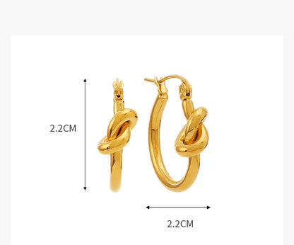 1 Pair Simple Style Geometric Solid Color Plating 304 Stainless Steel 18K Gold Plated Hoop Earrings