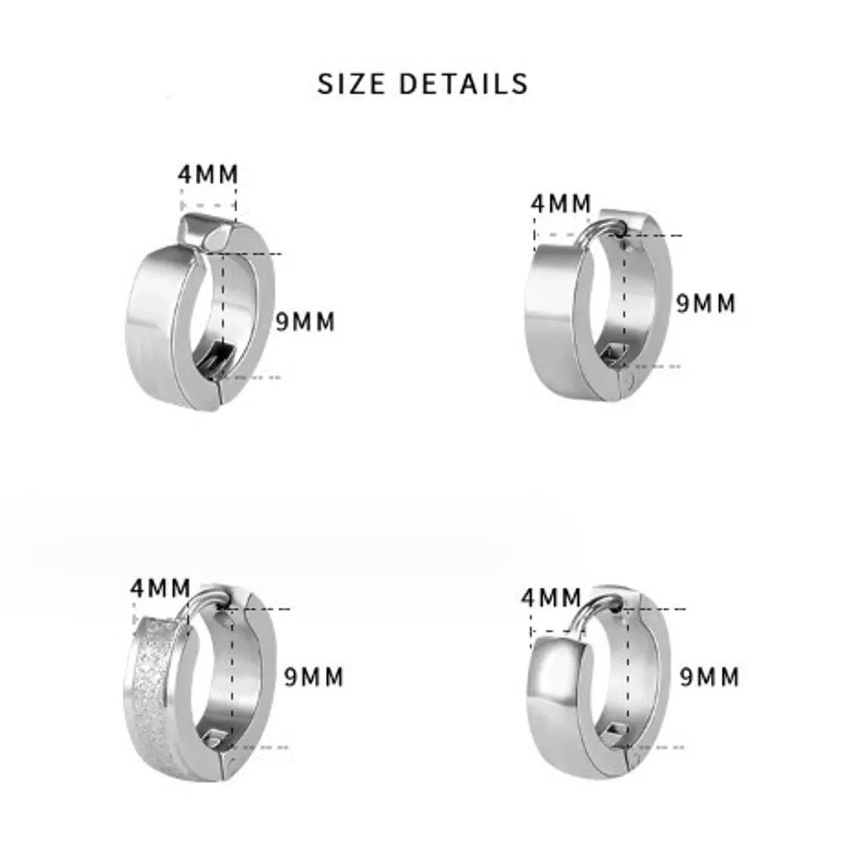 1 Pair Simple Style Geometric Solid Color Plating 202 Stainless Steel Titanium Steel 18K Gold Plated Hoop Earrings