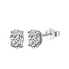 1 Pair Simple Style Geometric Square Water Droplets Inlay Sterling Silver Zircon Ear Studs