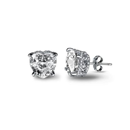 1 Pair Simple Style Geometric Square Water Droplets Inlay Sterling Silver Zircon Ear Studs