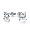 1 Pair Simple Style Geometric Square Water Droplets Inlay Sterling Silver Zircon Ear Studs