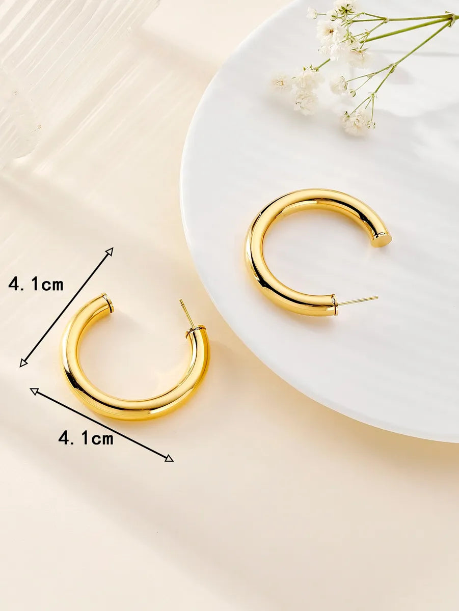 1 Pair Simple Style Geometric Stainless Steel 18k Gold Plated Ear Studs