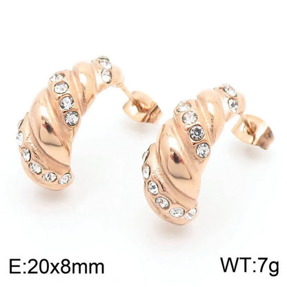 1 Pair Simple Style Geometric Stainless Steel 18k Gold Plated Ear Studs