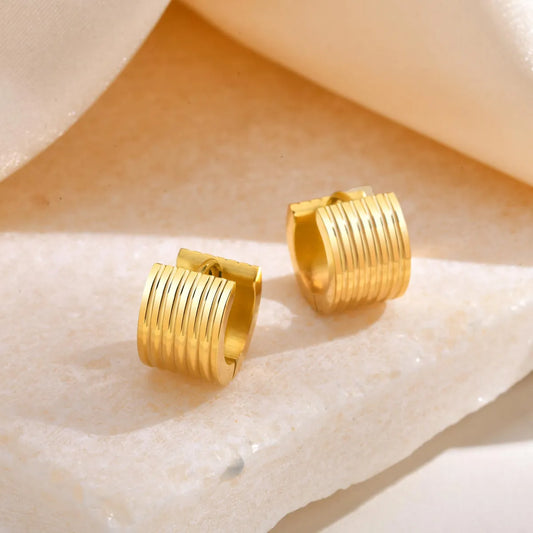 1 Pair Simple Style Geometric Stainless Steel Gold Plated Ear Cuffs