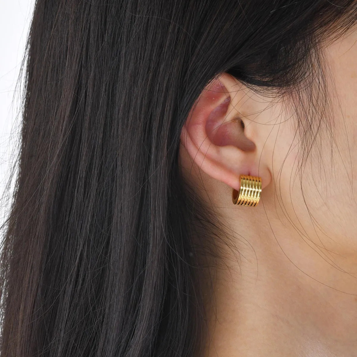 1 Pair Simple Style Geometric Stainless Steel Gold Plated Ear Cuffs