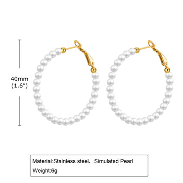 1 Pair Simple Style Geometric Stainless Steel Hoop Earrings