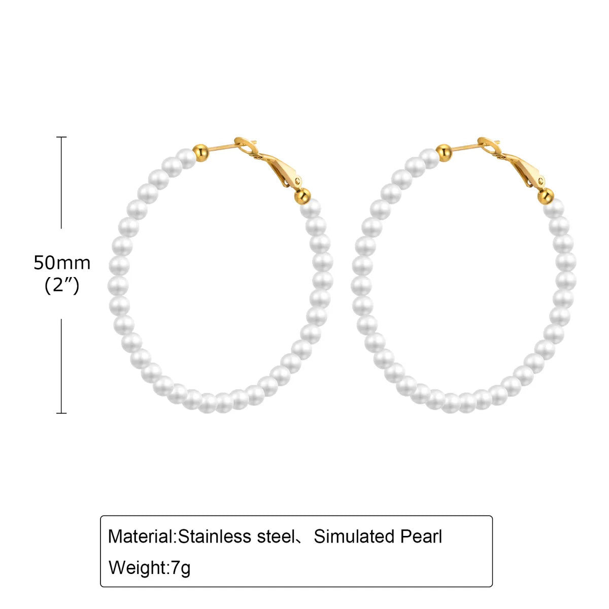 1 Pair Simple Style Geometric Stainless Steel Hoop Earrings