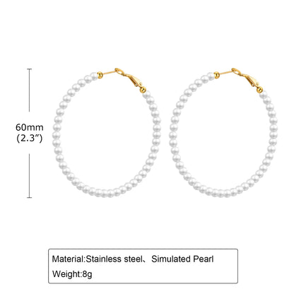 1 Pair Simple Style Geometric Stainless Steel Hoop Earrings