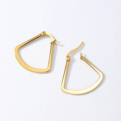 1 Pair Simple Style Geometric Stainless Steel Plating Hoop Earrings