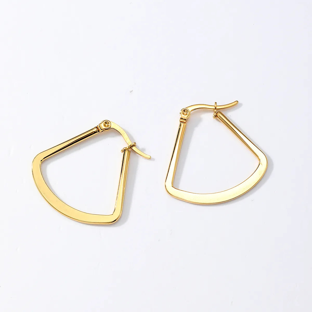 1 Pair Simple Style Geometric Stainless Steel Plating Hoop Earrings