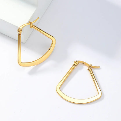 1 Pair Simple Style Geometric Stainless Steel Plating Hoop Earrings