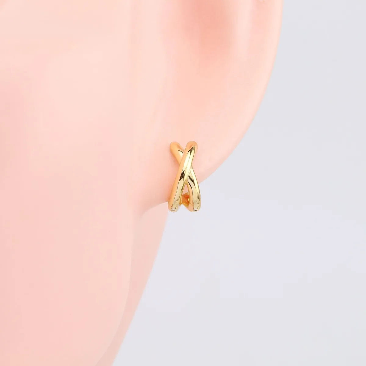 1 Pair Simple Style Geometric Sterling Silver Plating White Gold Plated Gold Plated Earrings