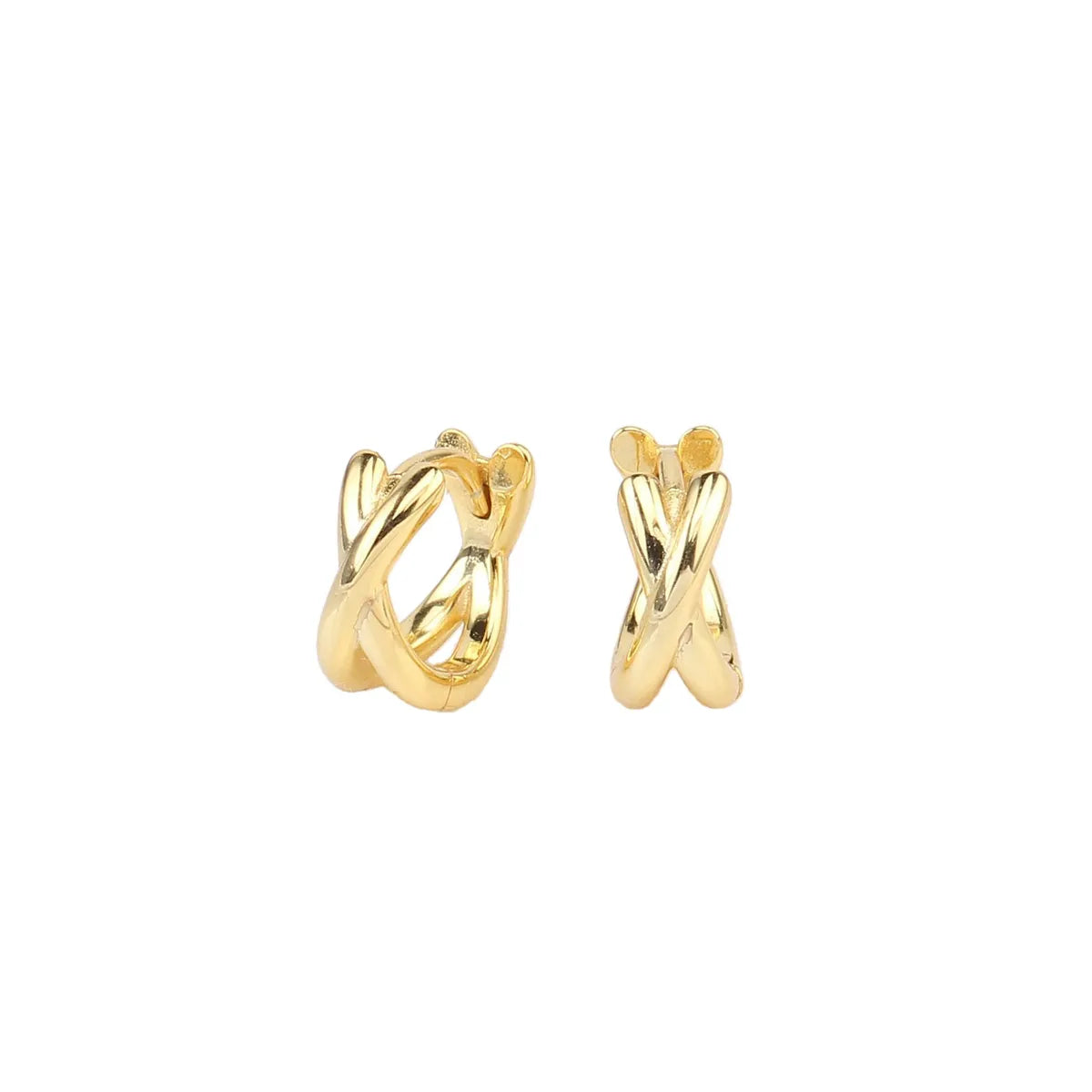 1 Pair Simple Style Geometric Sterling Silver Plating White Gold Plated Gold Plated Earrings