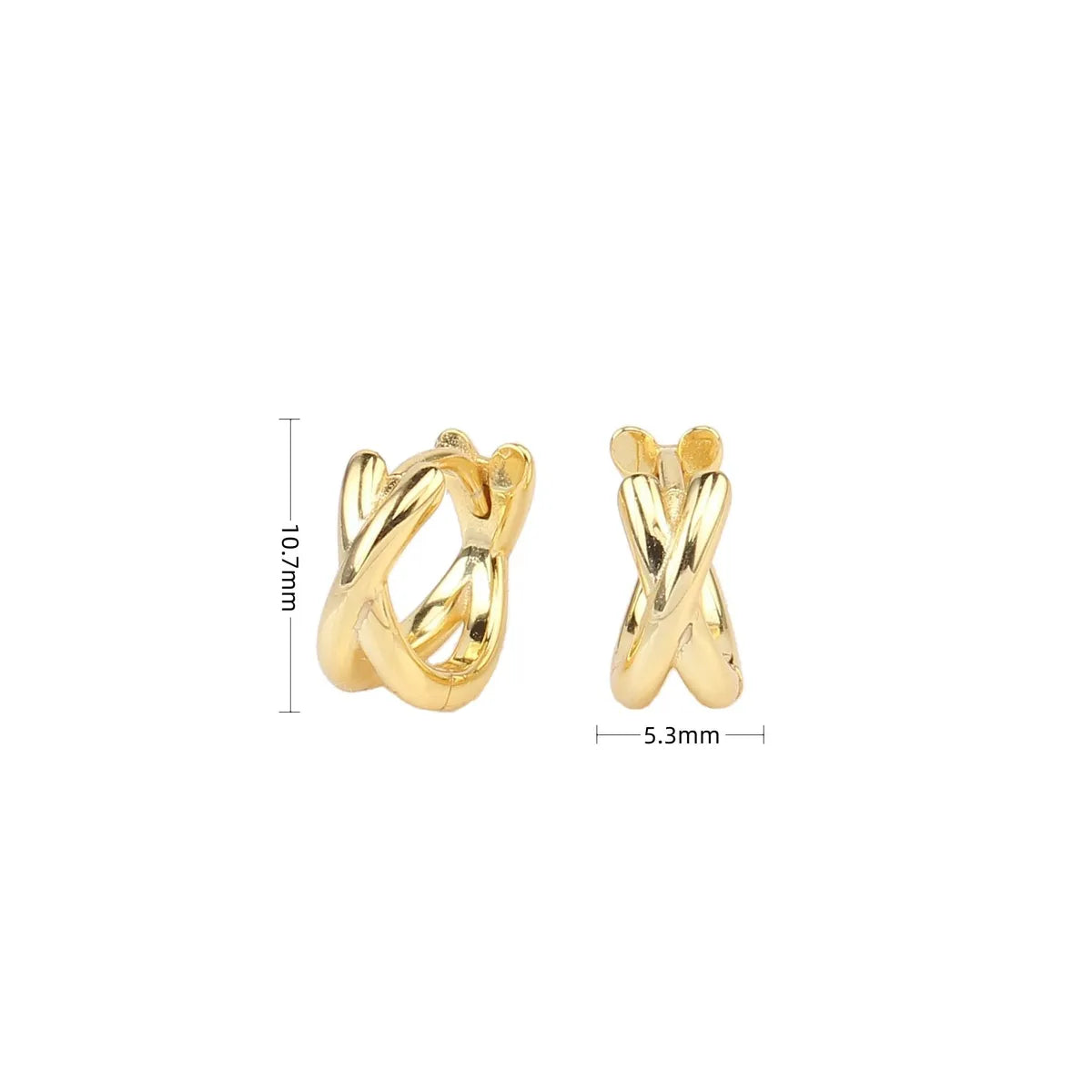 1 Pair Simple Style Geometric Sterling Silver Plating White Gold Plated Gold Plated Earrings