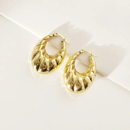 1 Pair Simple Style Geometric Titanium Steel 18K Gold Plated Earrings