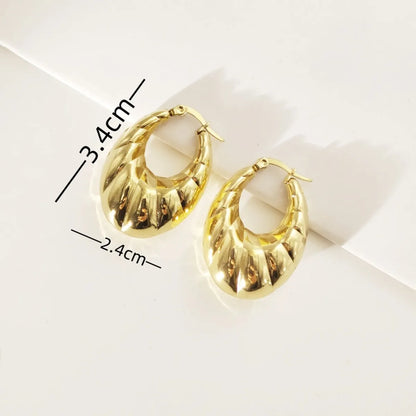 1 Pair Simple Style Geometric Titanium Steel 18K Gold Plated Earrings