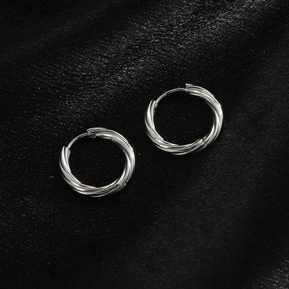 1 Pair Simple Style Geometric Titanium Steel Earrings