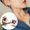 1 Pair Simple Style Geometric Titanium Steel Inlay Rhinestones Zircon Ear Studs