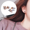 1 Pair Simple Style Geometric Titanium Steel Inlay Rhinestones Zircon Ear Studs