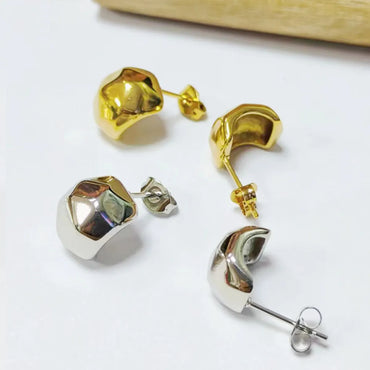 1 Pair Simple Style Geometric Titanium Steel Plating 18k Gold Plated Ear Studs