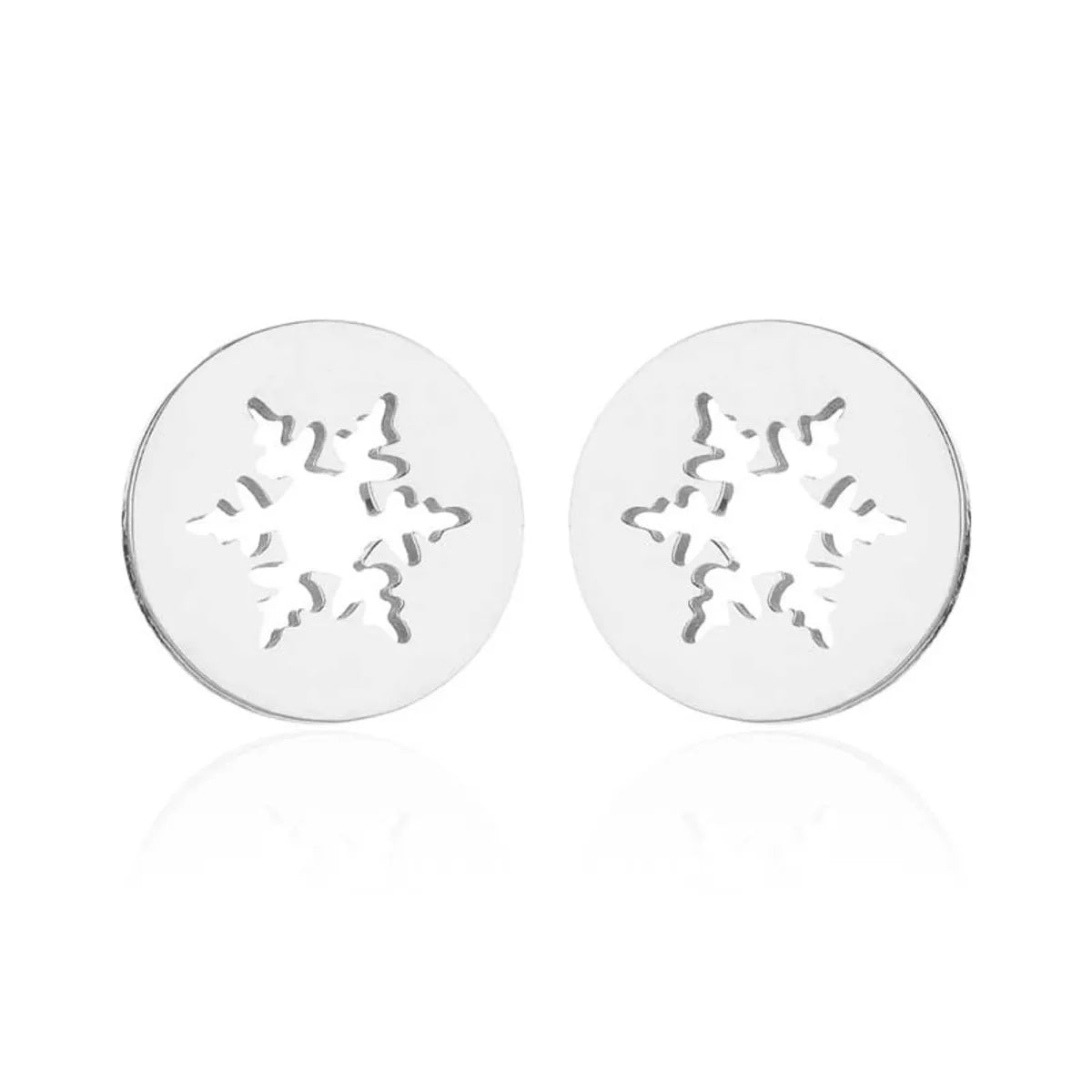 1 Pair Simple Style Geometric Titanium Steel Plating Ear Studs