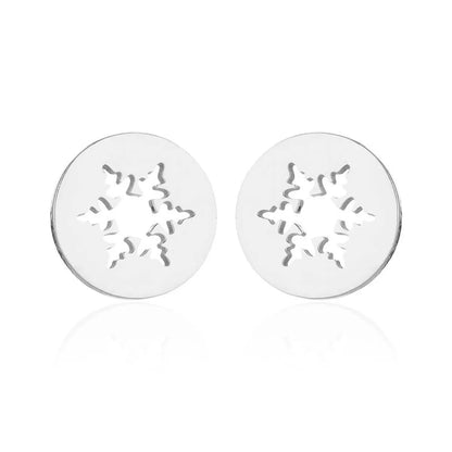 1 Pair Simple Style Geometric Titanium Steel Plating Ear Studs