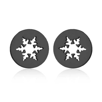 1 Pair Simple Style Geometric Titanium Steel Plating Ear Studs