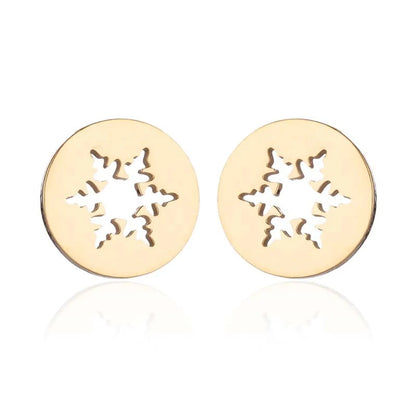 1 Pair Simple Style Geometric Titanium Steel Plating Ear Studs