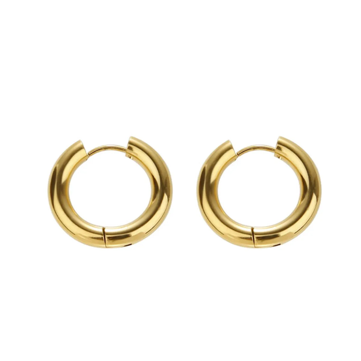 1 Pair Simple Style Geometric Plating Titanium Steel Hoop Earrings