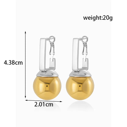 1 Pair Simple Style Geometric Water Droplets Plating Stainless Steel 18k Gold Plated Drop Earrings