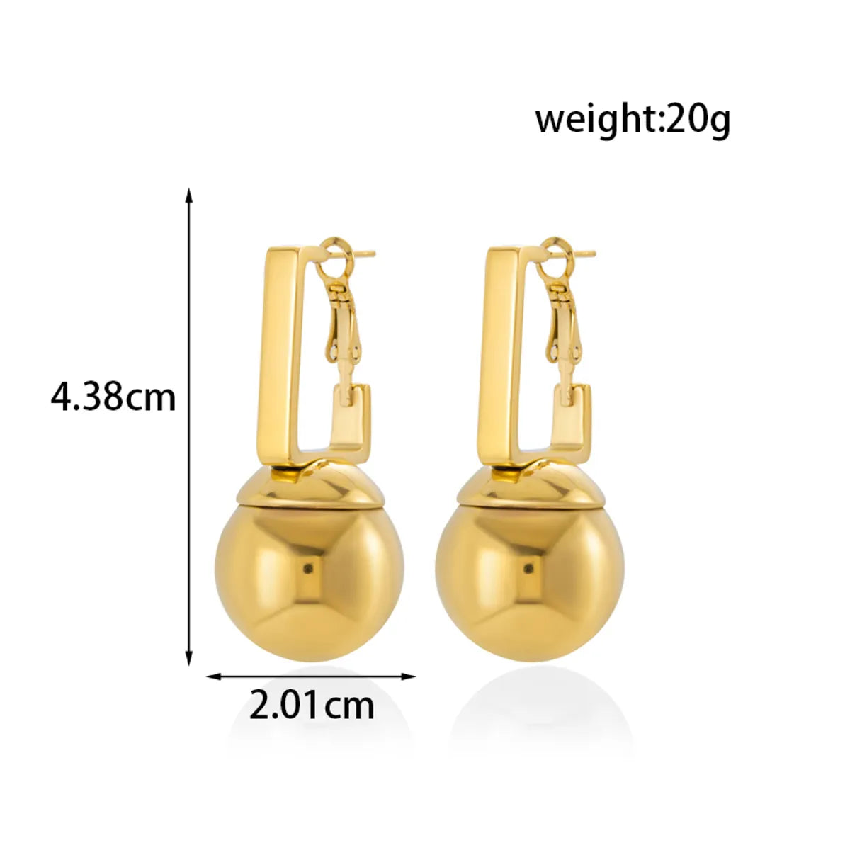 1 Pair Simple Style Geometric Water Droplets Plating Stainless Steel 18k Gold Plated Drop Earrings