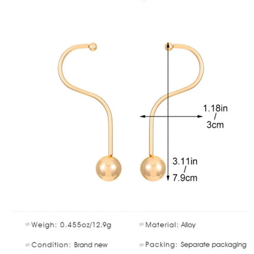 1 Pair Simple Style Geometric Waves Alloy Ear Studs