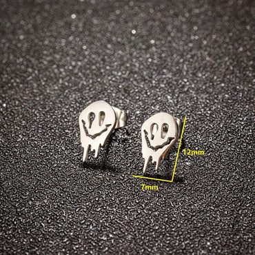 1 Pair Simple Style Ghost Polishing Plating Stainless Steel 18k Gold Plated Ear Studs