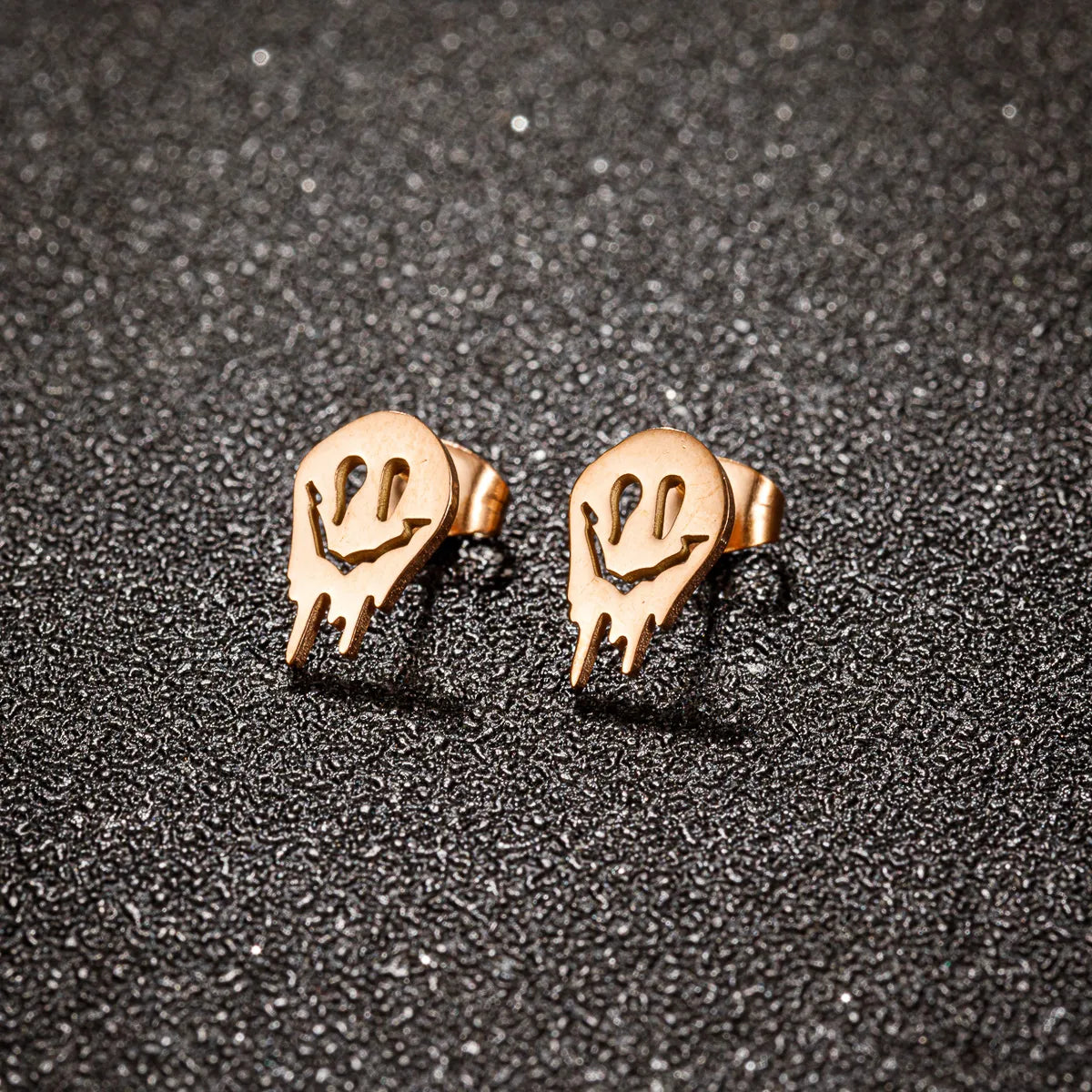 1 Pair Simple Style Ghost Polishing Plating Stainless Steel 18k Gold Plated Ear Studs