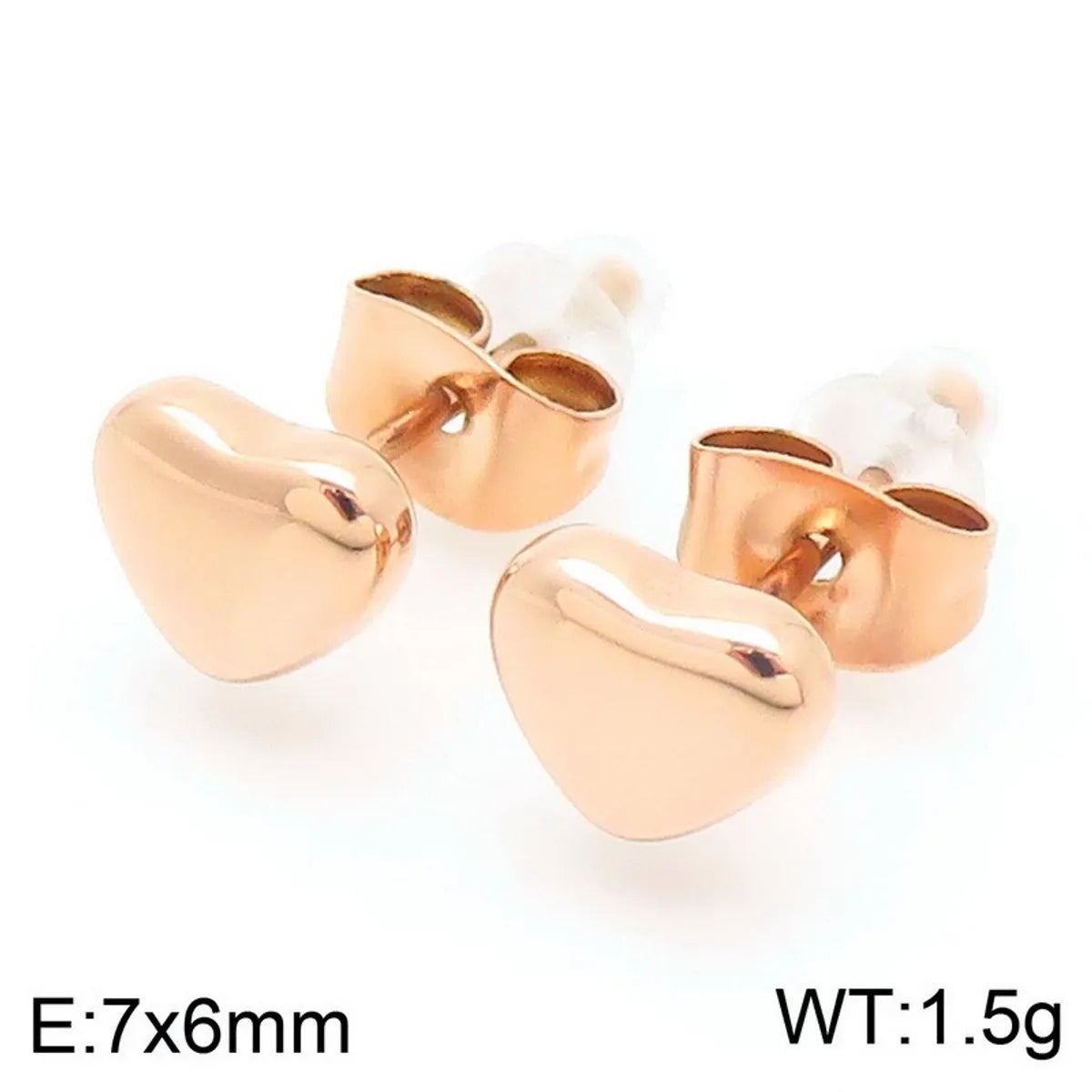 1 Pair Simple Style Heart Shape 304 Stainless Steel 18K Gold Plated Ear Studs