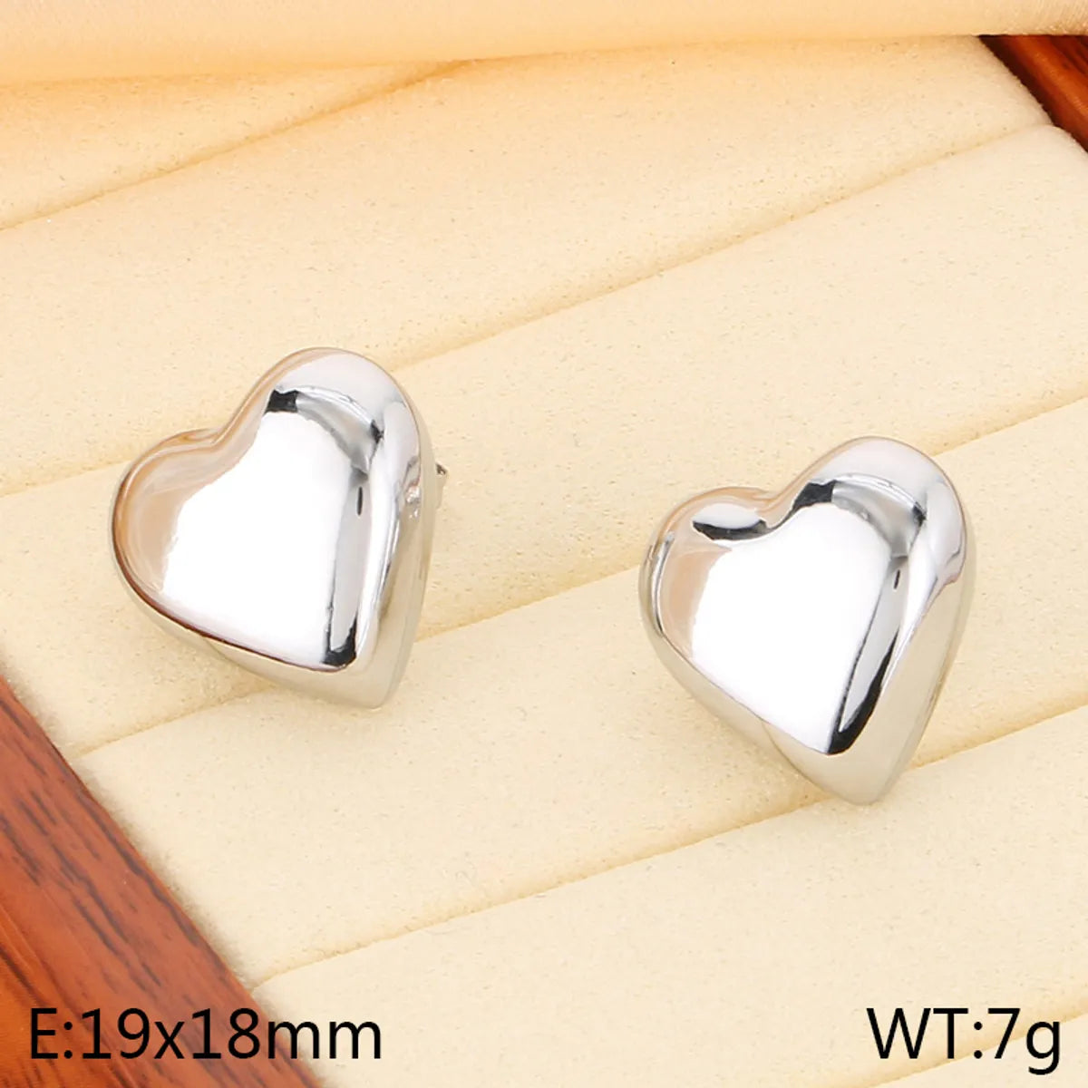 1 Pair Simple Style Heart Shape 304 Stainless Steel 18K Gold Plated Earrings