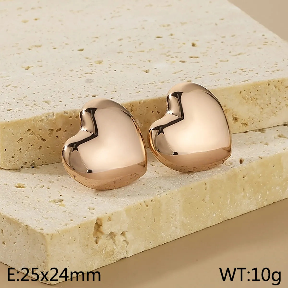 1 Pair Simple Style Heart Shape 304 Stainless Steel 18K Gold Plated Earrings