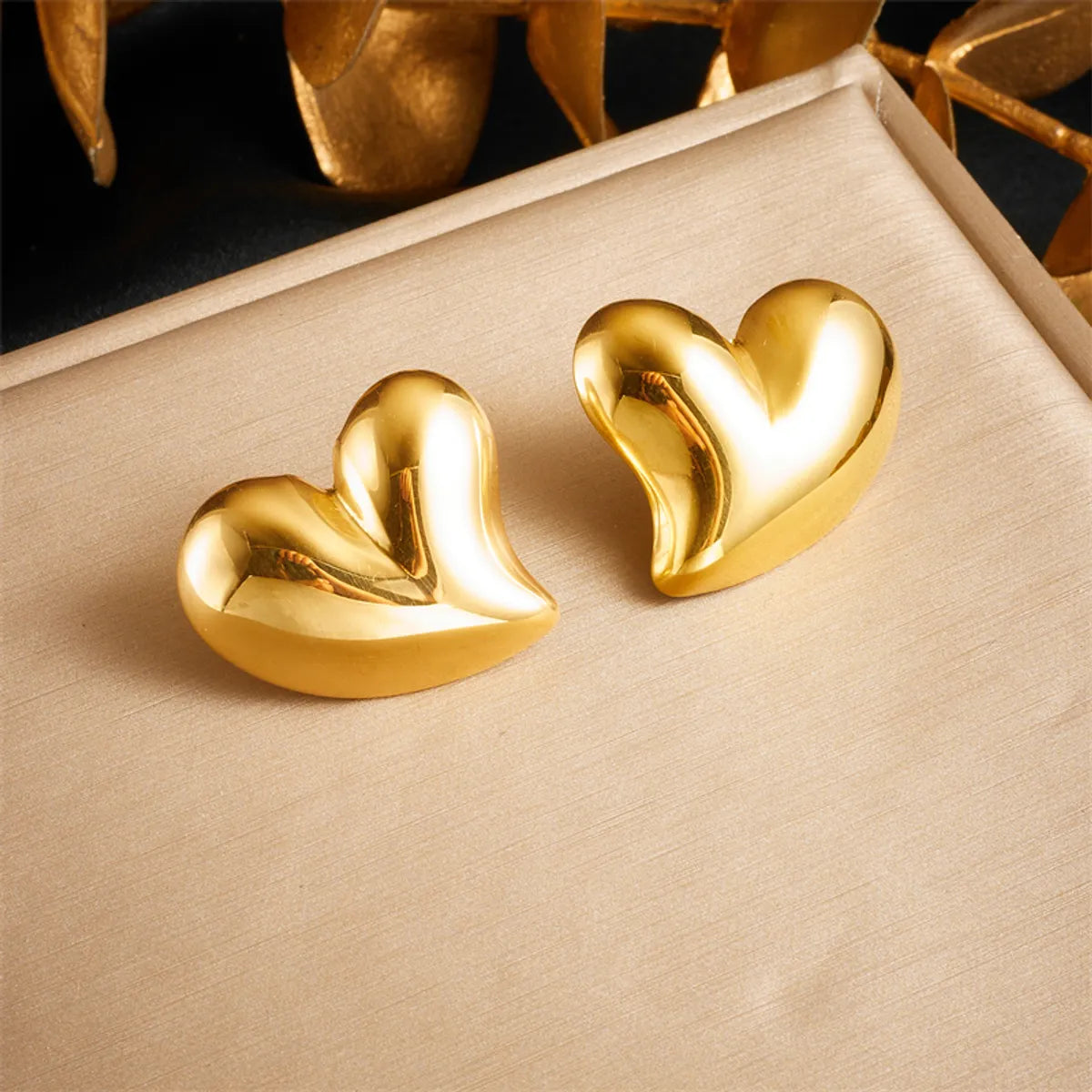 1 Pair Simple Style Heart Shape 304 Stainless Steel Ear Studs