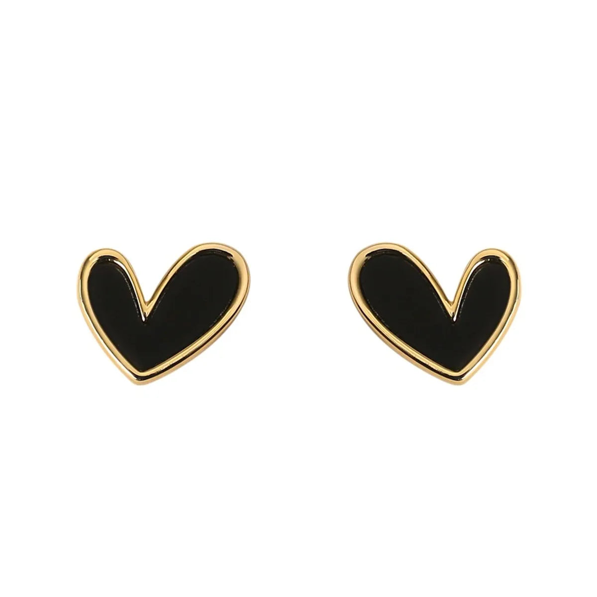 1 Pair Simple Style Heart Shape Alloy Enamel Women's Ear Studs