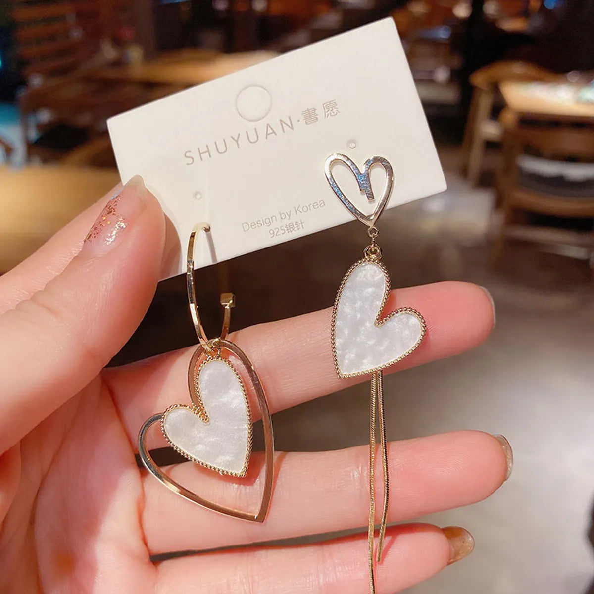 1 Pair Simple Style Heart Shape Alloy Plating Women's Earrings