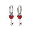 1 Pair Simple Style Heart Shape Copper Enamel Drop Earrings