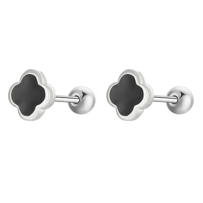 1 Pair Simple Style Heart Shape Enamel Stainless Steel Ear Studs