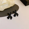 1 Pair Simple Style Heart Shape Flower Bow Knot Inlay Alloy Rhinestones Drop Earrings