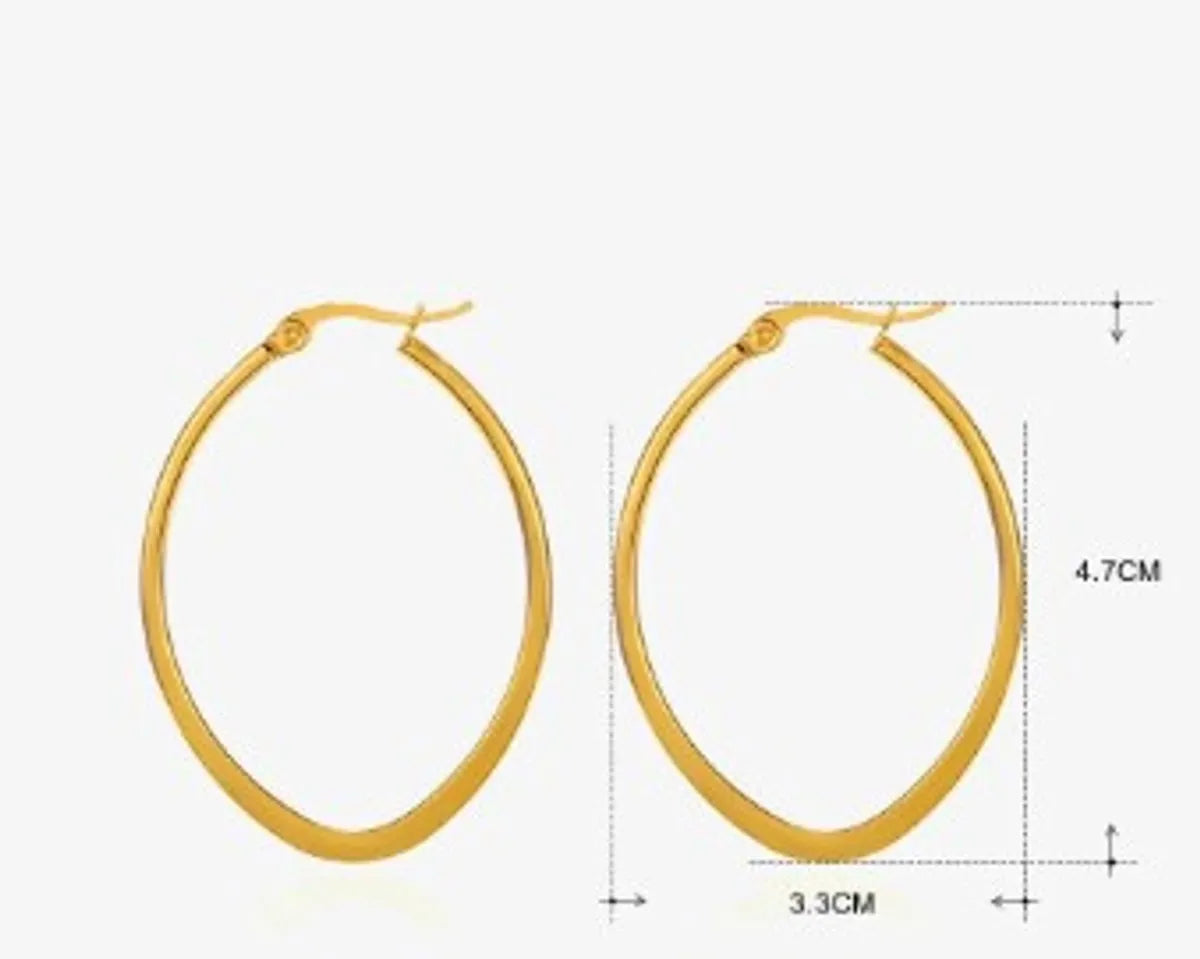 1 Pair Simple Style Heart Shape Flower Plating Stainless Steel Gold Plated Hoop Earrings