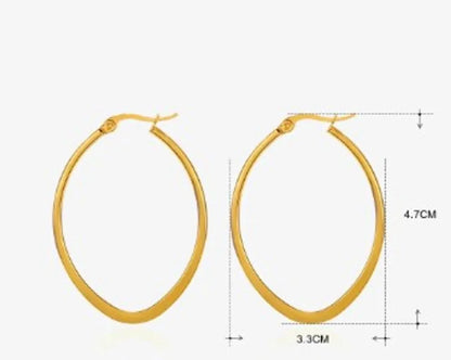 1 Pair Simple Style Heart Shape Flower Plating Stainless Steel Gold Plated Hoop Earrings