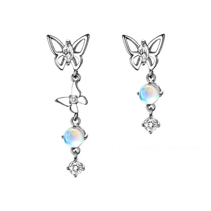 1 Pair Simple Style Heart Shape Inlay Alloy Zircon Drop Earrings Ear Studs