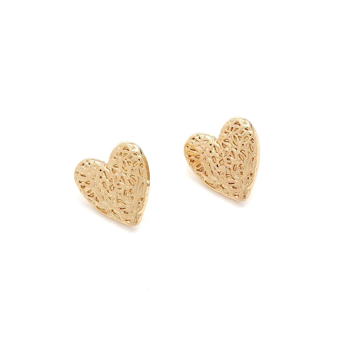 1 Pair Simple Style Heart Shape Irregular Plating Alloy Ear Studs