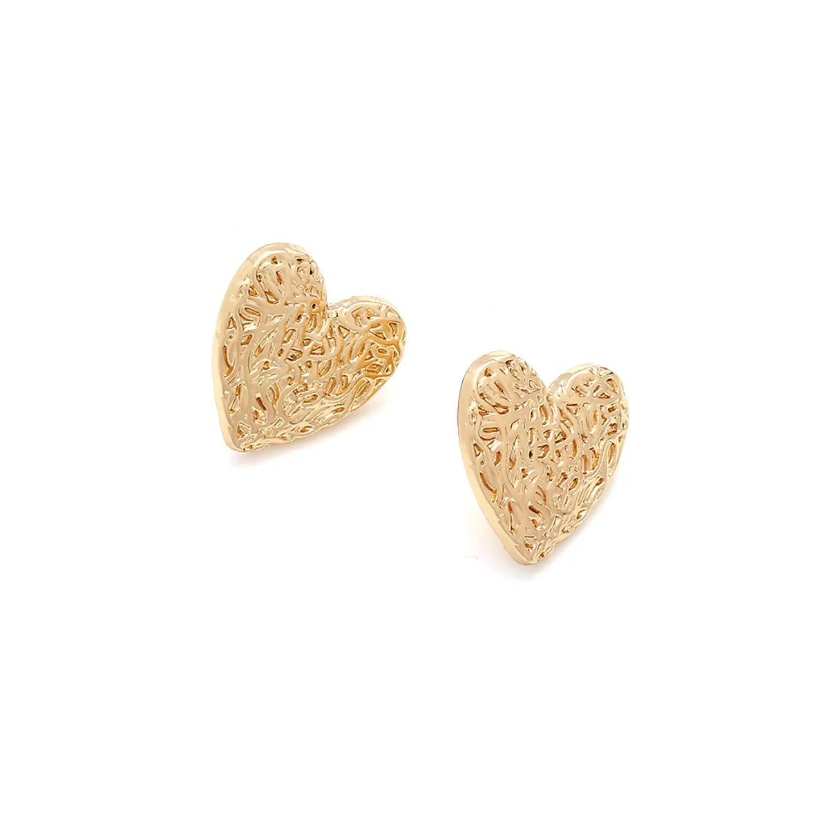 1 Pair Simple Style Heart Shape Irregular Plating Alloy Ear Studs