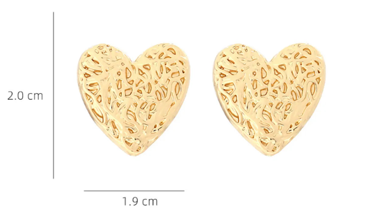 1 Pair Simple Style Heart Shape Irregular Plating Alloy Ear Studs