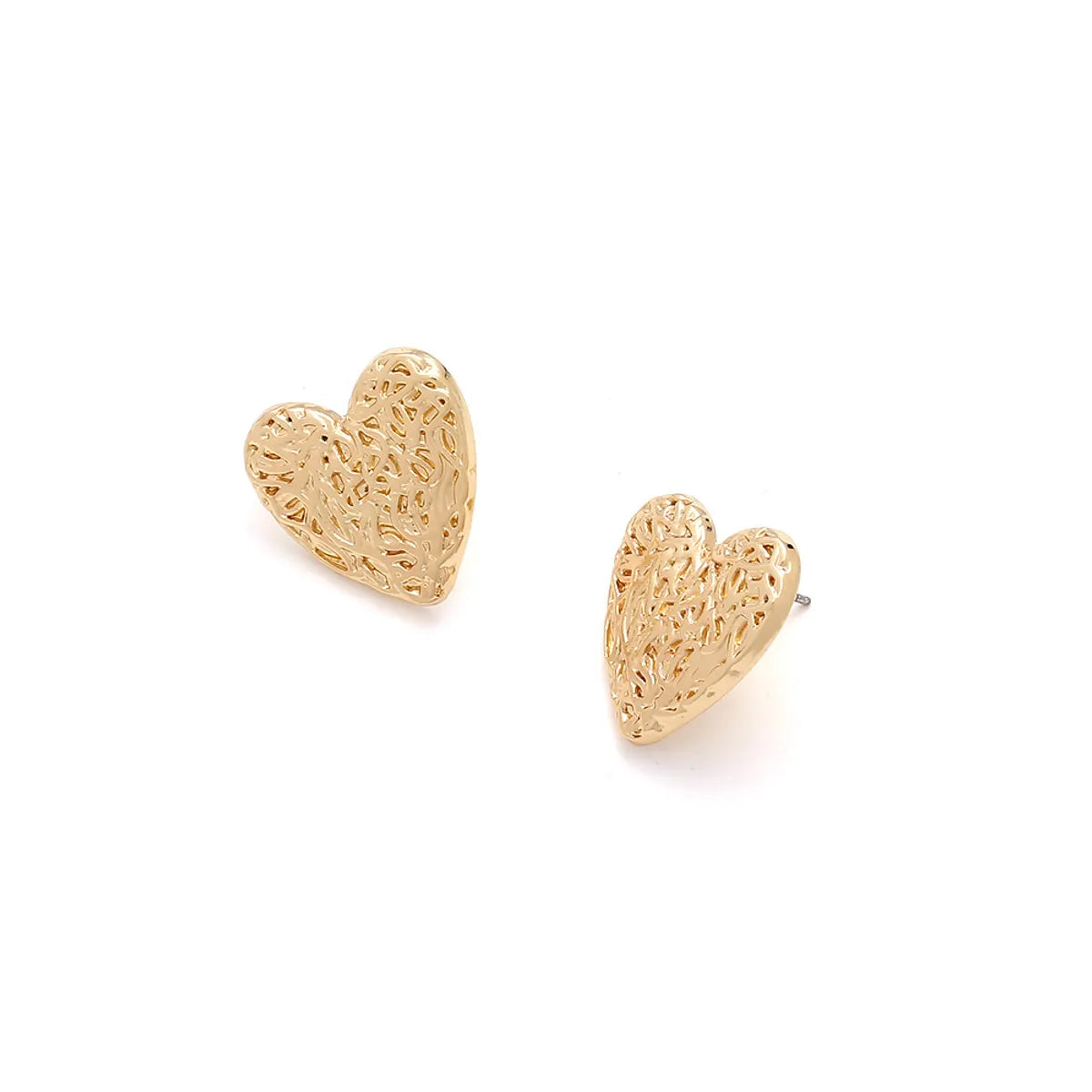 1 Pair Simple Style Heart Shape Irregular Plating Alloy Ear Studs